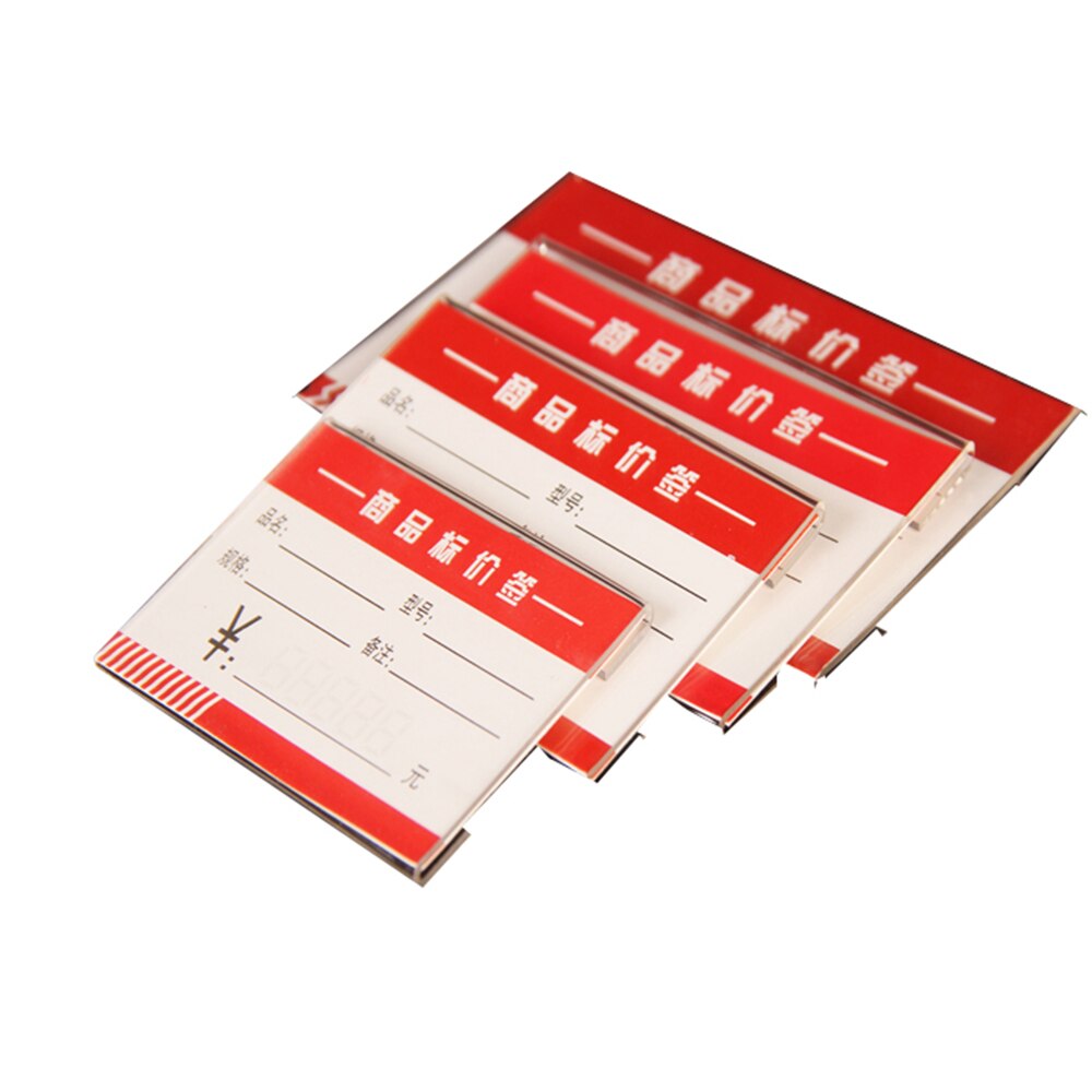 10 pcs Acrylic Clear Plastic Desk Sign Label Stand Wall Shelf sticker Table Card Price Tag Holders Frame Label Tag Paper Display