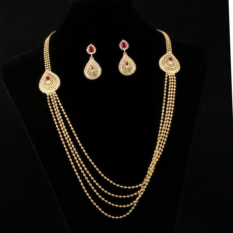 ZOSHI Bridal Nigerian Wedding African Beads Jewelry Set Dubai Gold Jewelry Set for Women: F784