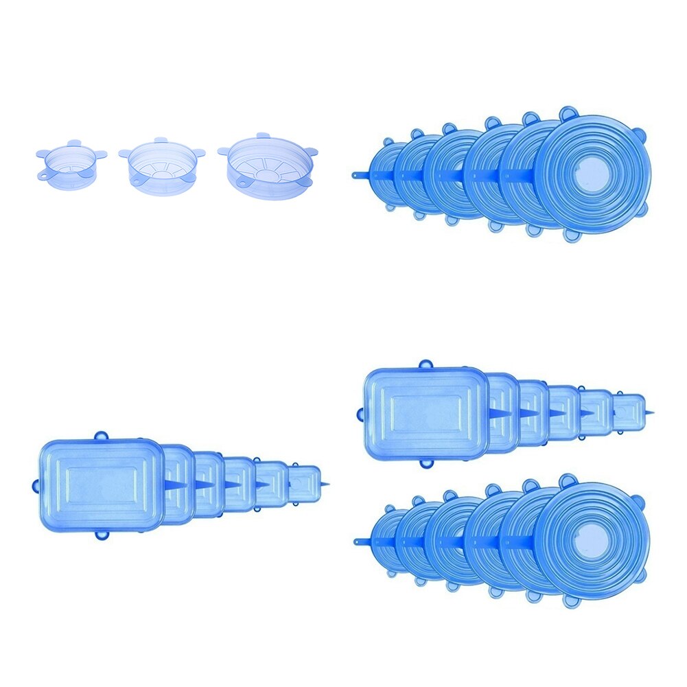 Portable Silicone Stretch Lids Practical Multi-functional Durable Cookware Reusable Pan Bowl Pot Food Fruit Fresh Seal Cover