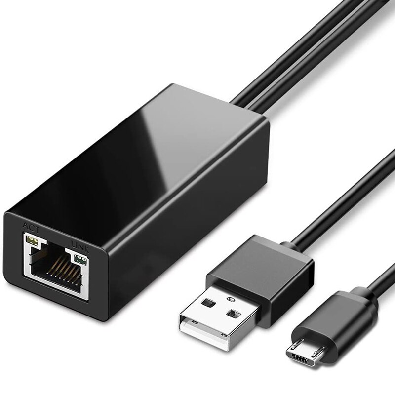 Micro-Usb Naar RJ45 Ethernet Adapter Met Voeding Voor Fire Tv, Fire Tv Stick, chromecast Ultra O, Google Thuis Mini