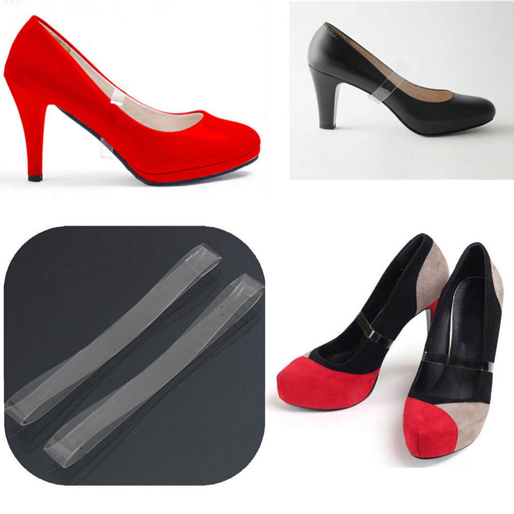 1 par de ligas de zapatos transparentes invisibles de silicona elástica para zapatos de tacón alto, cordones de zapatos transparentes, correas de cordones para zapatos, accesorios para zapatos