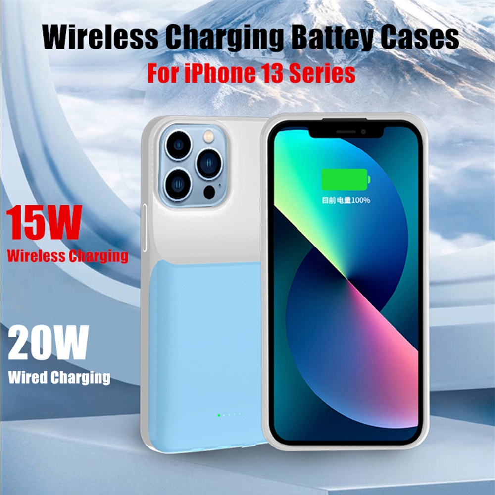Backup Powerbank Cover Voor Iphone 13 Pro Max 13 Mini Draadloze Opladen Batterij Charger Cases Externe Batterij Snel Opladen Case