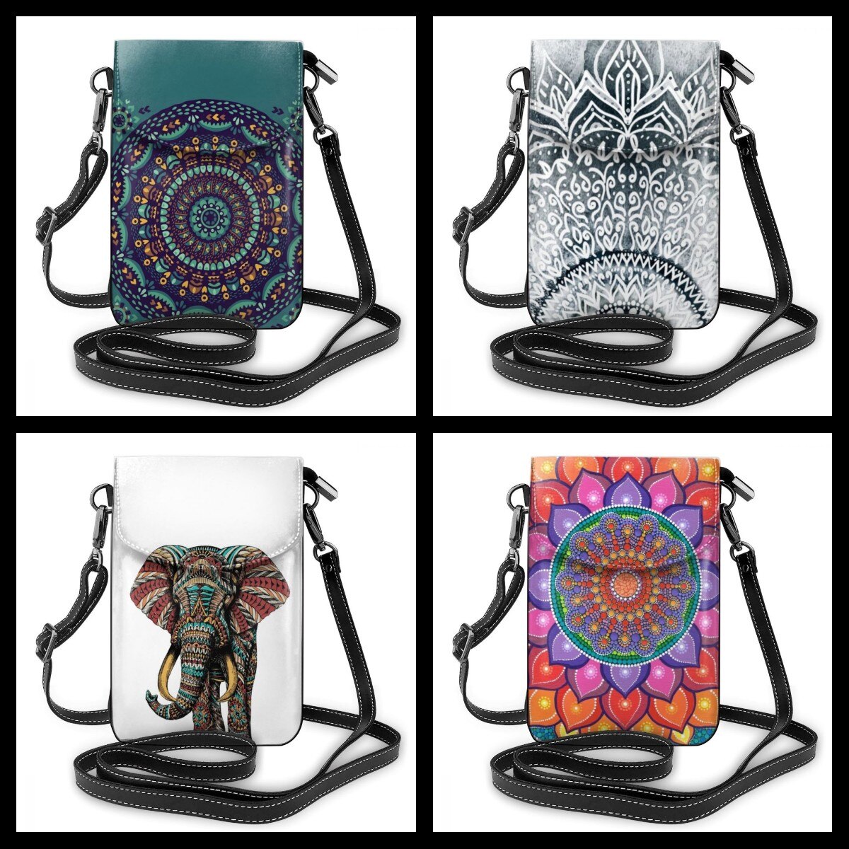 Mandala bolsa de ombro mandala bolsa de couro shopper crossbody sacos femininos multi purpose tendência mulher