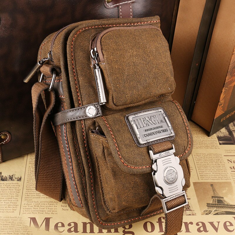 ! canvas versatile casual shoulder messenger bags for men retro travel bag