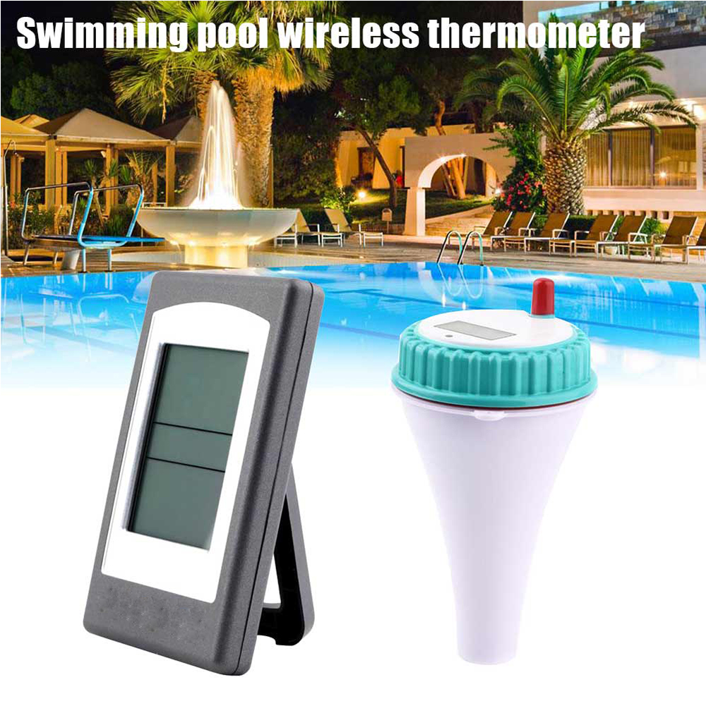 Digital trådløs swimmingpool termometer spa flydende temperaturmåler med 3 kanaler / tidsalarm / kalender