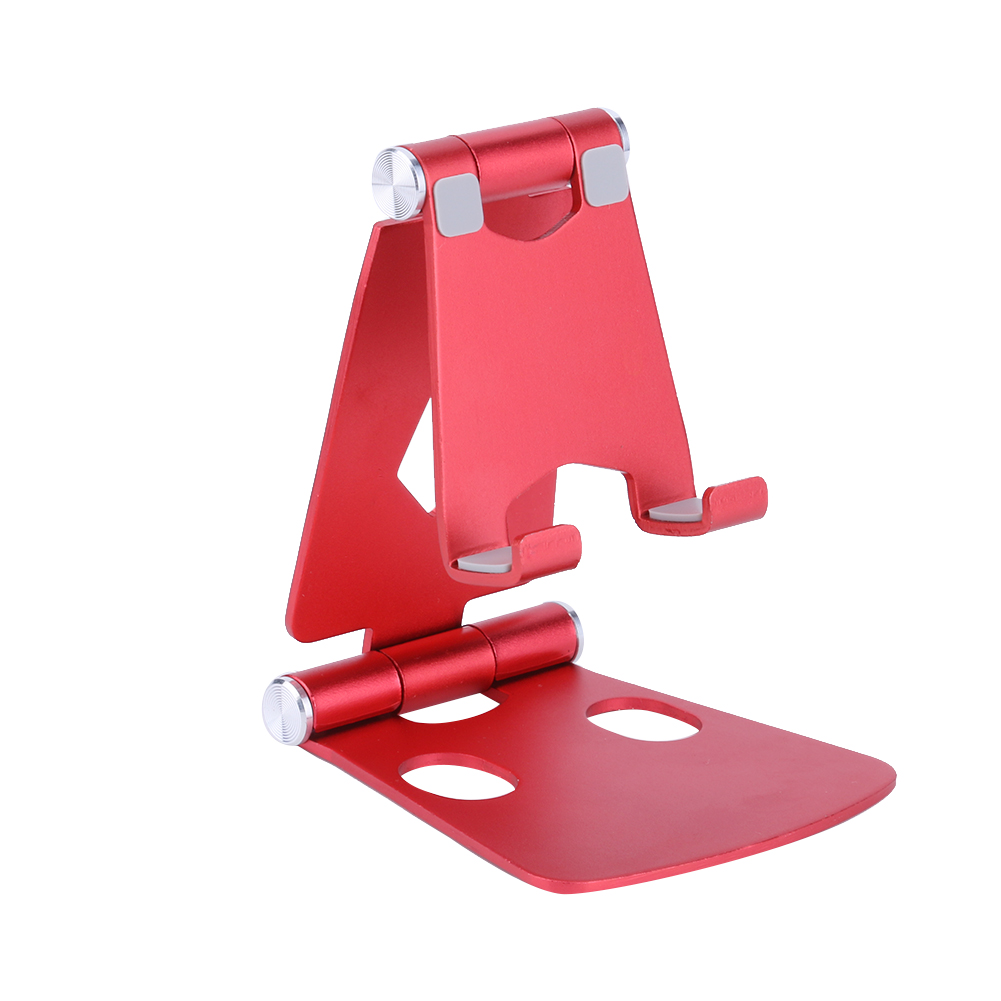 Soporte Universal de aleación de aluminio para teléfono inteligente, soporte de escritorio, soporte de carga para iPhone, soporte metálico para tabletas, soporte para ipad y Tablet: Red B