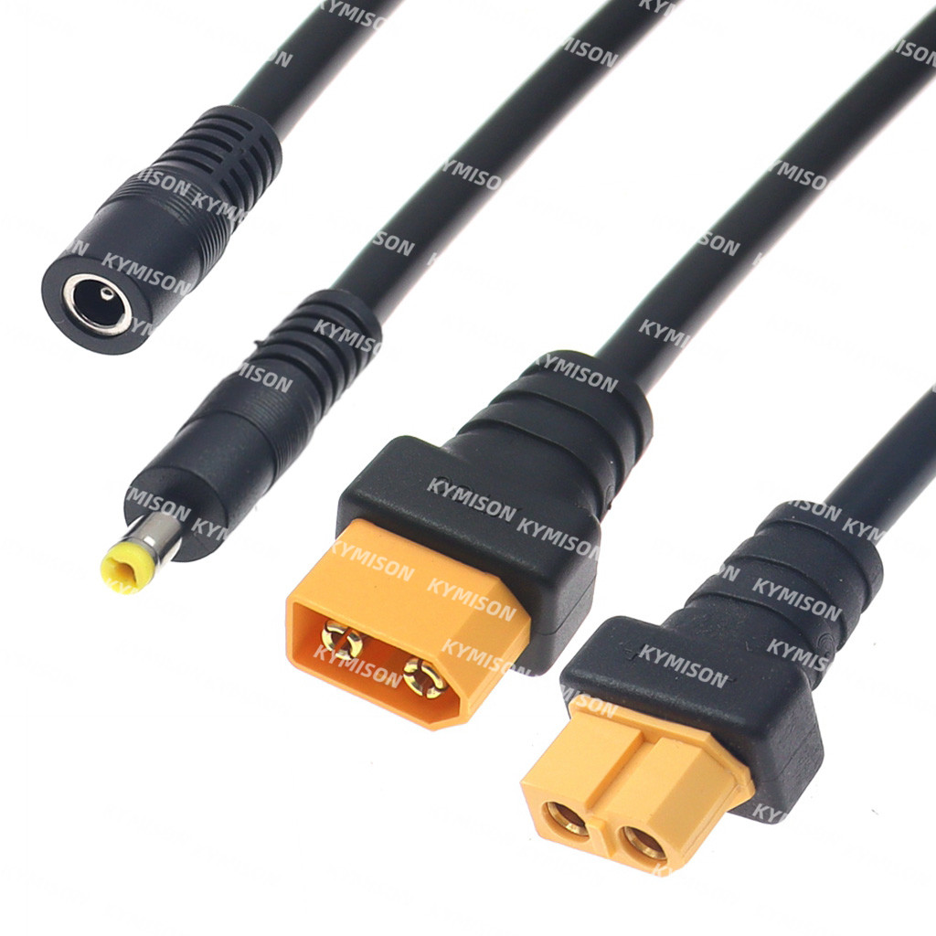 Conector XT60 macho hembra a DC 5,5*2,1/5,5*2,5mm Cable adaptador de carga de batería Cable de silicona para cargador de batería RC