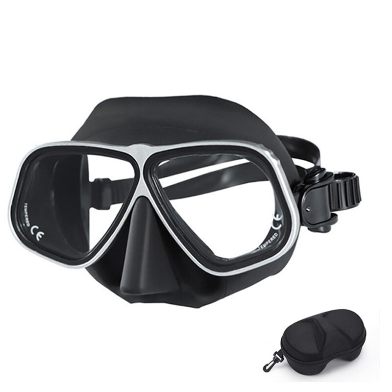 Apollo Ähnliche Legierung Rahmen Freies Tauchen Brille Maske Gläser Niedrigen Volumen 65cc Brille Tauchen tauchen Schnorcheln Nass Rohr Bausatz Ausrügestochen: Schwarz Silber- 01