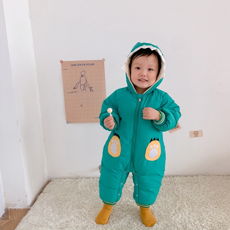 Pasgeboren Baby Kleding Winter Snowsuit Plus Fluwelen Kleding Dikke Baby Jongens Jumpsuit Romper Meisjes Overalls Peuter Jas 0-2Y