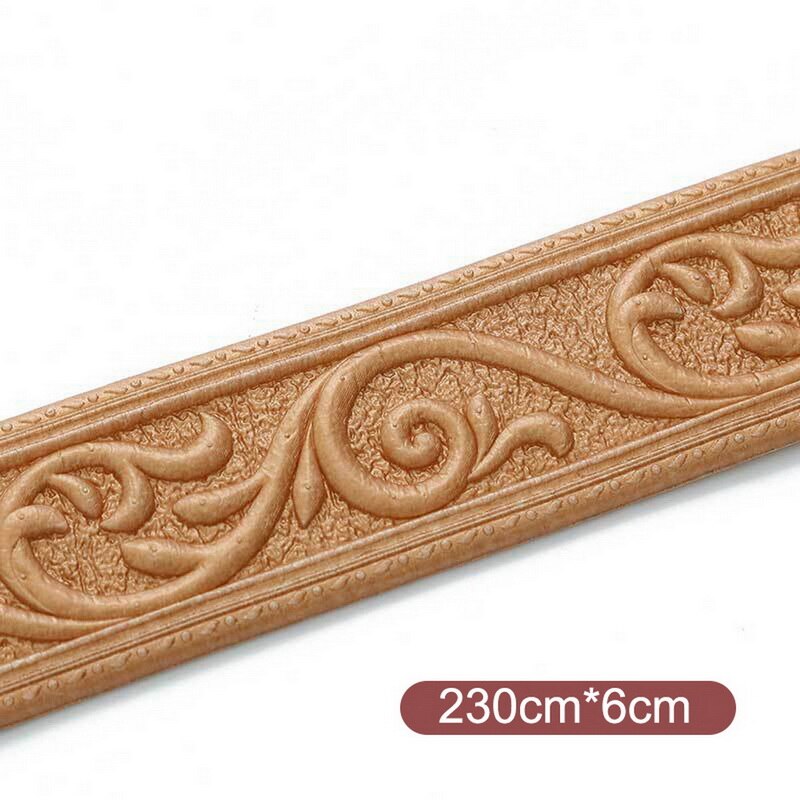 Linea di rivestimento della parete 3D battiscopa bordo autoadesivo impermeabile battiscopa carta da parati adesivo da parete per soggiorno decorazione domestica: Copper / 230CM