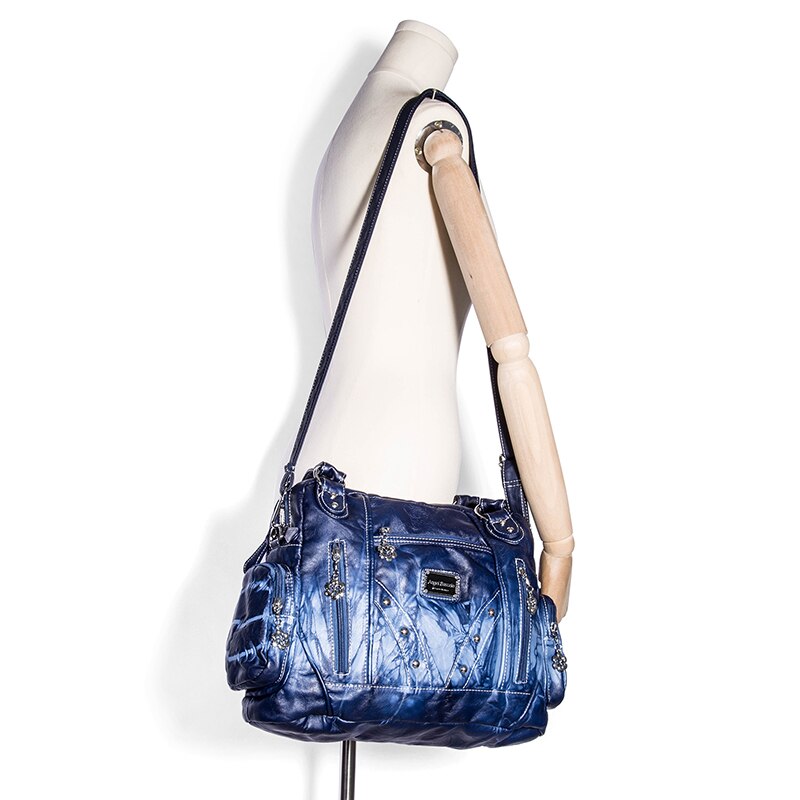 Zacht Glad Ruim Hobo Womens Handtassen Dames Portemonnees Satchel Schoudertassen Tote Gewassen Lederen Tas voor Dames