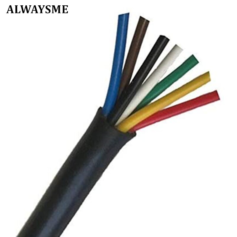 All Star Truck Parts Heavy Duty 7-Way RV Trailer Wire – Multi-Gauge CCA, 14/12/10 AWG (Roll)