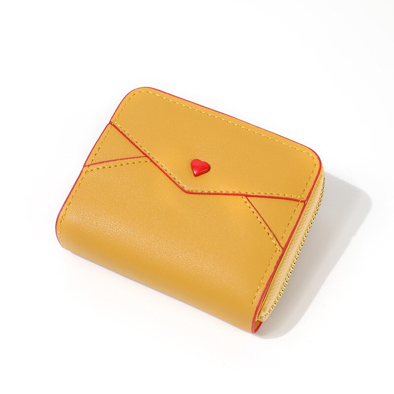 Liefdeshart korte dames portemonnee leren kwastje dames portemonnee hasp rits kaarthouder portemonnees kleine dames portemonnee