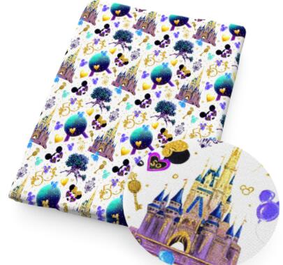 50*145cm Cartoon Castle Polyester Cotton Fabric for Tissue Sewing Quilting Fabrics Needlework Material DIY Handmade,1Yc20929: 1145348