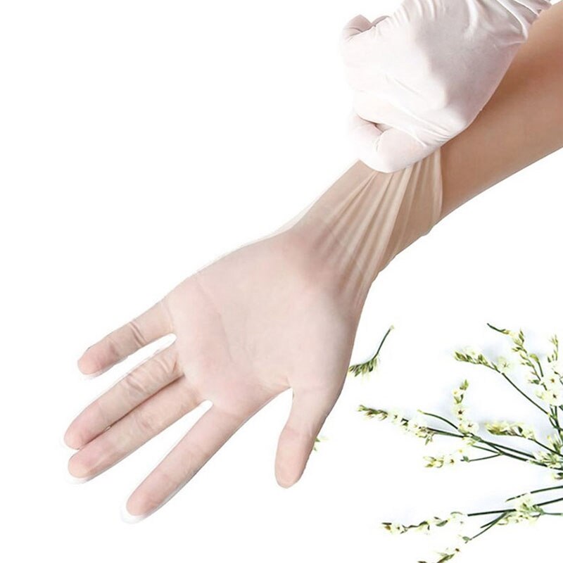 100 Pcs Food Grade PVC Examination Disposable Vinyl Gloves