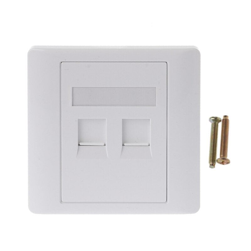 2 Ports CAT5 RJ45 Network Wall Plate With Female To Female Connector