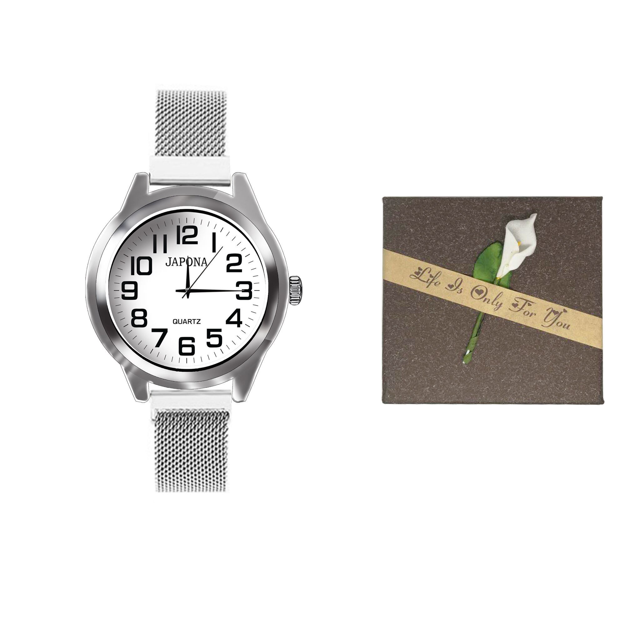 Montre électronique étanche pour hommes, bracelet élastique, ancienne montre pour femme, à l'ancienne, pour épreuve de mots: Silver magnet belt