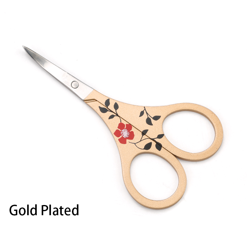 Tijeras profesionales doradas para cutículas de uñas, hipoalergénicas, doradas, afiladas, curvadas, para manicura y pedicura: Default Title