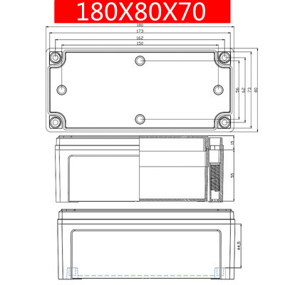 Outdoor Waterproof Case Enclosure Electronic ip67 Project Instrument Case Electrical Project Box ABS Outdoor Junction Box: Beige