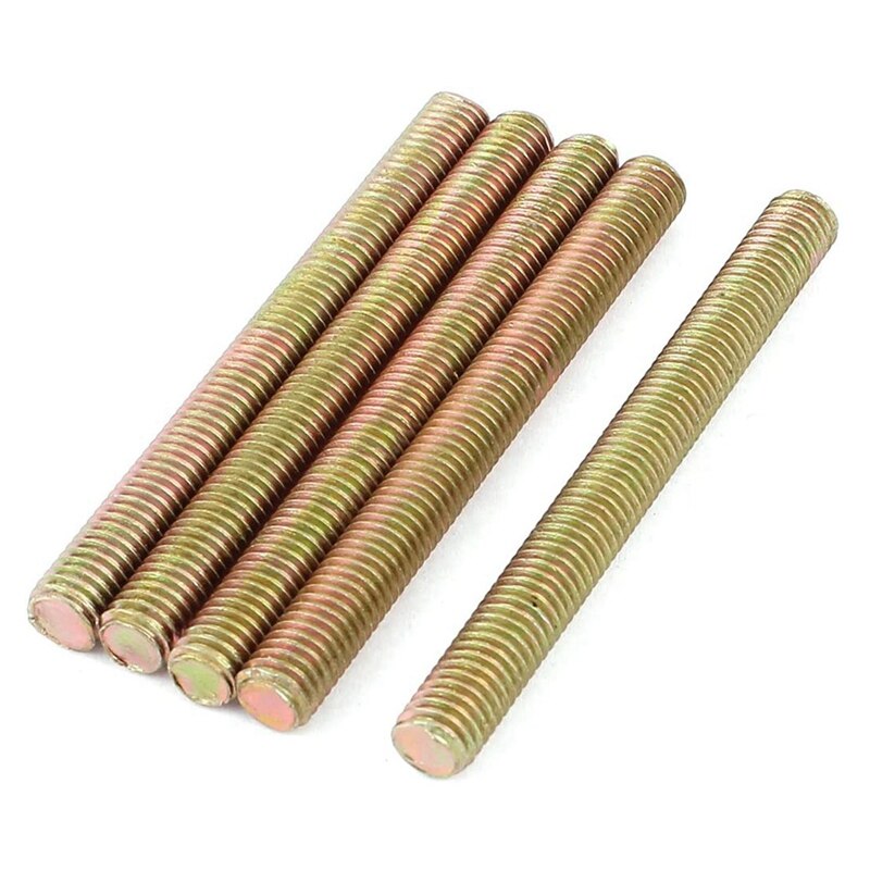 Varilla roscada de 1,25 Mm de paso M8 X 80 Mm, Varillas roscadas chapadas en Zinc de Color, varillas de tornillo para mantenimiento de varias aplicaciones