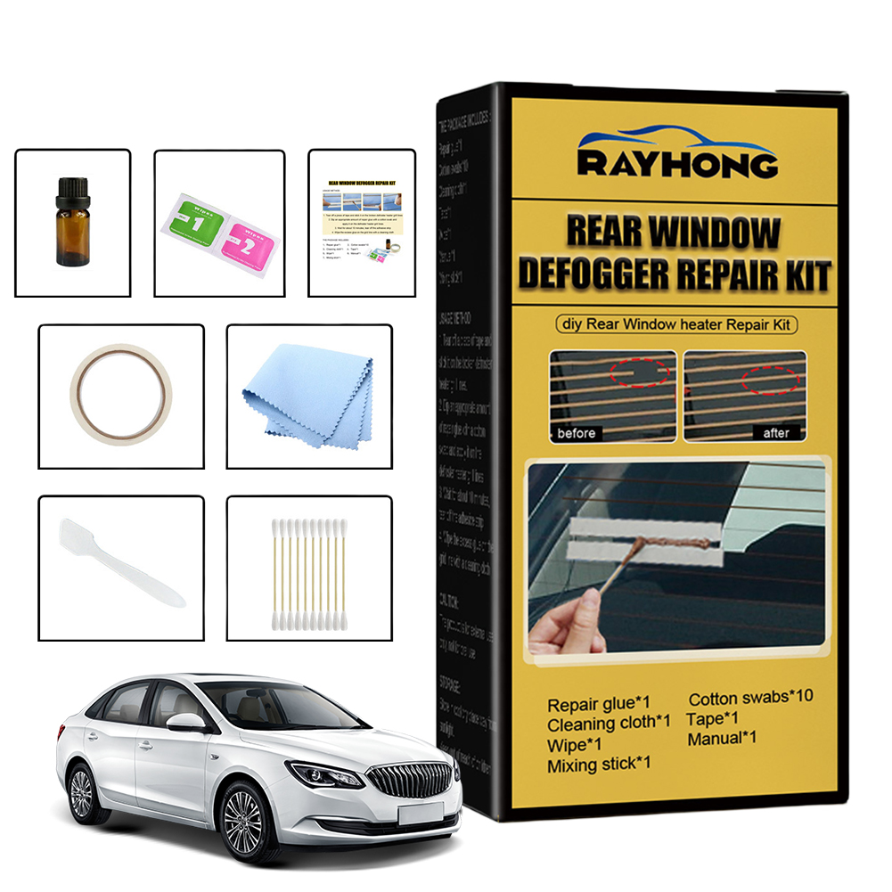 Kit de reparación de desempañador de ventana trasera de coche, Kit de descongelación de rejilla de reparación rápida DIY, calentador de fijación, rejilla descongeladora de líneas de vidrio, accesorios para coche