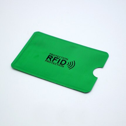 5 kpl turvavarkaudenestolukija rfid-sulkuholkki suojaa luottokortteja kotelon kansi alumiinipinnoitettu paperi id pankkikortin pidike: B - vihreä