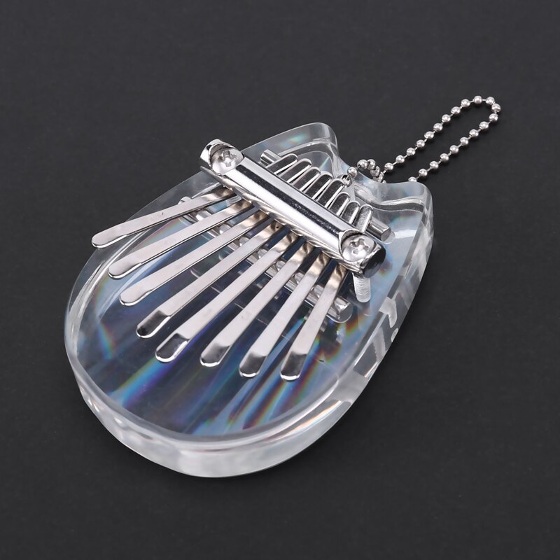 8 Schlüssel bunt Kalimba Daumen Klavier,Mini transparent Acryl- Finger Klavier Musical Instrument Pro Anfänger,Katze