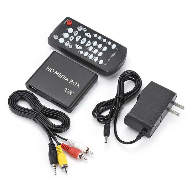 Mini Media Player 1080P Mini Hdd Media Box Tv Box Video Multimedia Speler Full Hd Met Mmc Kaartlezer 100Mpbs Us Eu Plug: US Plug