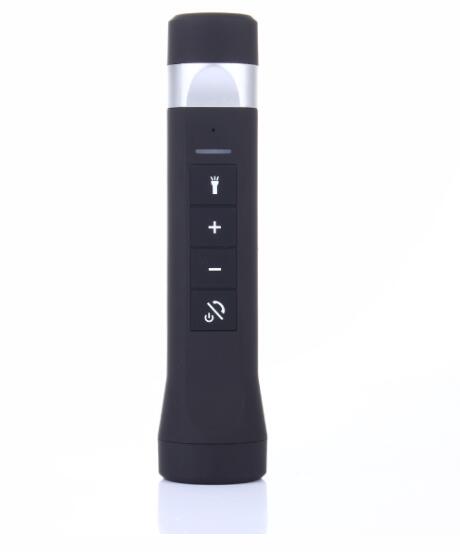 Bicycle Speaker MP3 Player USB TF Card Reader Slot Ride Audio Bluetooth Sport Speaker li-ion Battery FM Radio LED Flashlight: Black