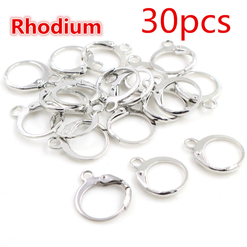 30-50 uds/lote de oro plata francés pendiente ganchos de alambre configuración Base aros pendientes para bricolajes artículos de fabricación de joyas al por mayor: Rosa claro