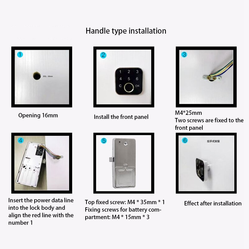 G16 Vingerafdruk Elektrische Kast Lade Lock Keypad Met Twee Installatie Methoden Voor Office Home Bank