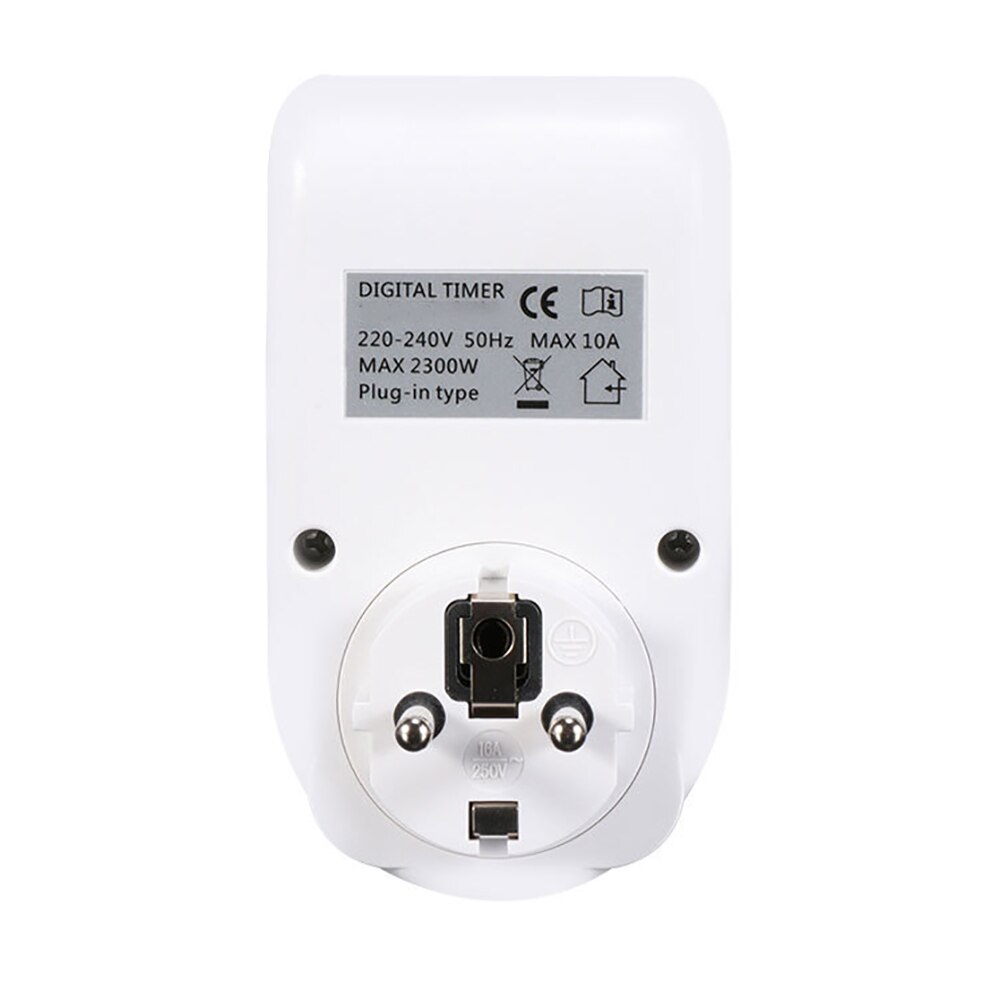 Kebidu Digitale Timer Switch Eu Plug Keuken Timer Outlet 220V 50Hz 10A 7 Dag 12/24 Uur Programmeerbare Timing socket