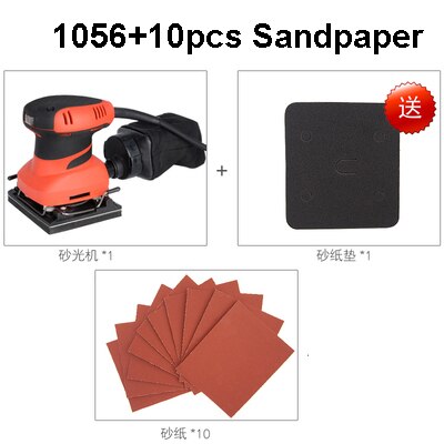 Electric Sander Woodworking Sanding Machine Polisher Wall Sanding Tools Polishing Tool For Wood Furniture Metal Polisher: Black