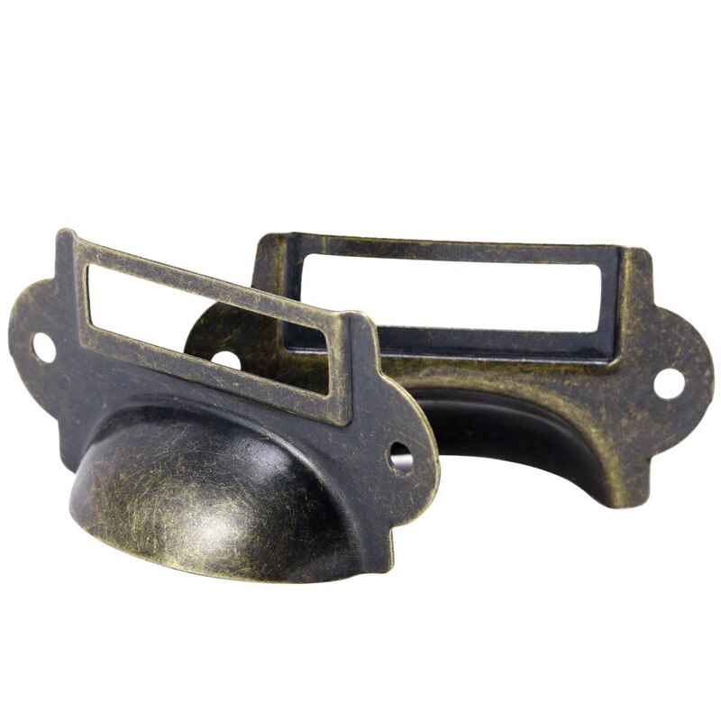 JFBL 20PCS File Name Card File Cabinet Handles Label Holder Antique Bronze Drawer Label Pull Cabinet Frame Handle File Name