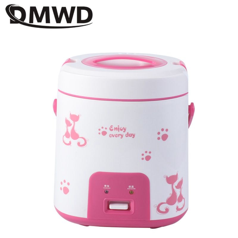DMWD 1.2L Mini Rice Cooker Multi Cooker Keep Warm Soup Porridge Rice Maker For Student Dormitory Household 1-2 People 220V