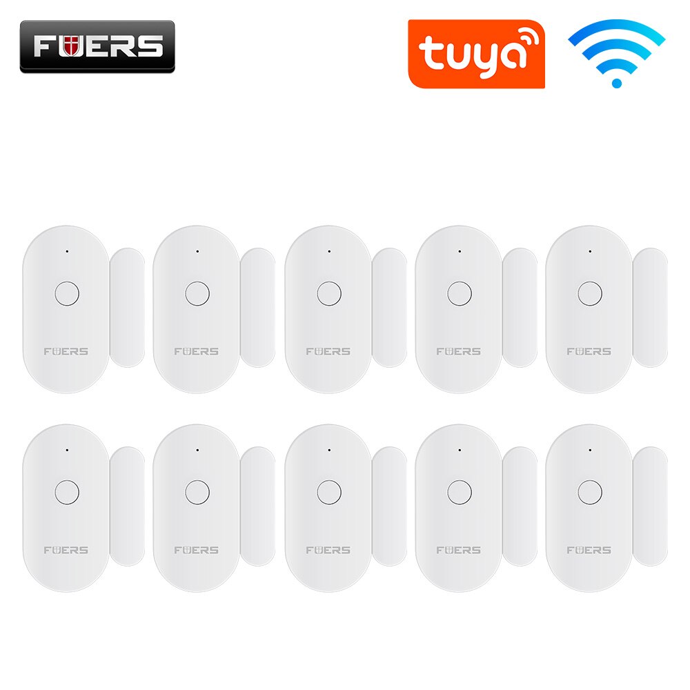 Fuers Tuya Smart Home WiFi Sensor de puerta Detectores de puerta abierta Sistema de alarma de protección de seguridad Alerta de seguridad para el hogar Alarma de seguridad