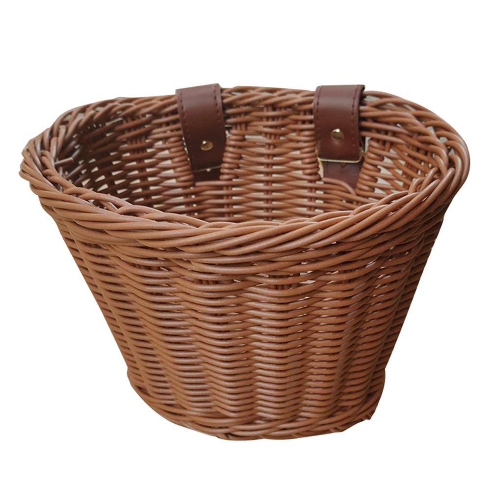 Fahrradkorb Kinder handgewebter Fahrradkorb Fahrrad vorne Lenker Cargo Pannier mit Glocke Quaste Aufkleber Set Fahrradkörbe