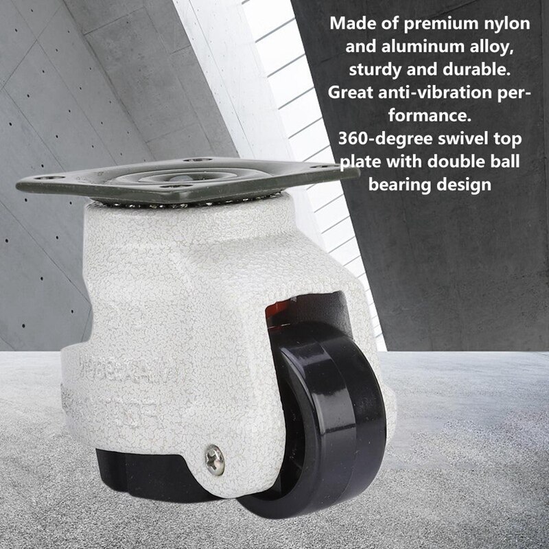 4 Pcs Retractable Leveling Casters Industrial Machine Swivel Caster Castor Wheel for Office Chair Trolley 330 Lbs Capacity GD-40