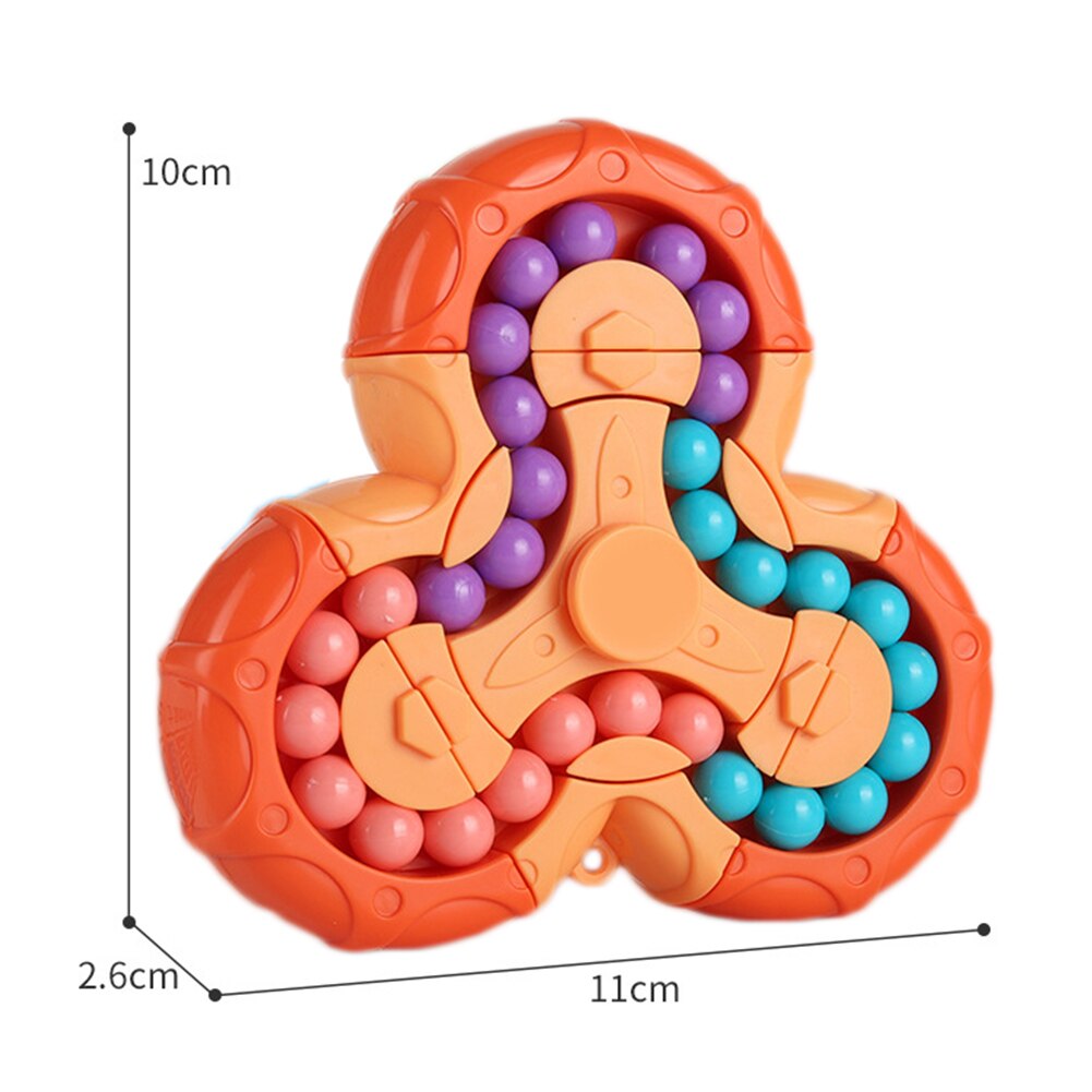 Cubo di fagioli rotante portatile giocattolo per bambini giocattoli con punta delle dita Puzzle antistress gioco educativo precoce per bambini bambini: Arancione