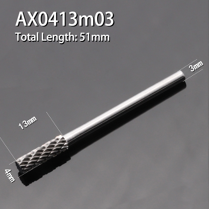 Fraise cylindrique en alliage de carbure 1 pièce lime rotative Double fente sculpture sur bois tête de meulage électrique rotative 3-16mm de diamètre: Marine Vert