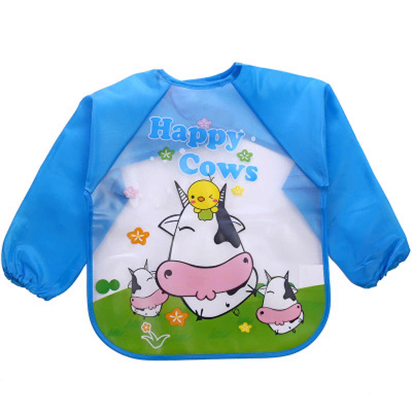 Tablier d'alimentation imperméable à manches longues pour bébés garçons et filles, nouveaux Styles, motif de dessin animé, bavoir doux: B