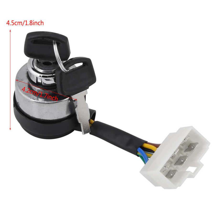 6 Wire Way Gasoline Diesel Generator Gas Ignition Start Key Lock Combination Switch For 2.5-6.5KW 188F Gas Generator