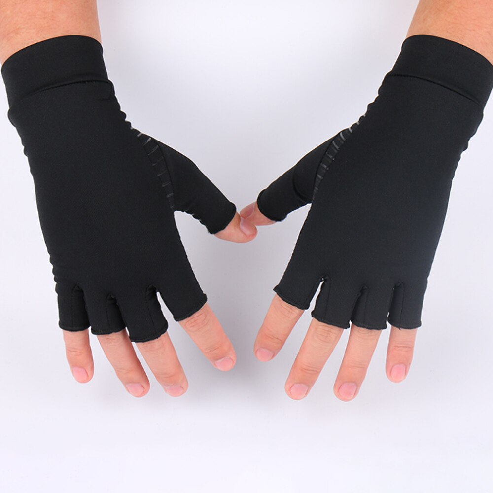 1 Pair Compression Arthritis Prevention Gloves Half Finger Silicon Antiskid Therapy UNISEX Wrist Band Pain Relief Hand Protector