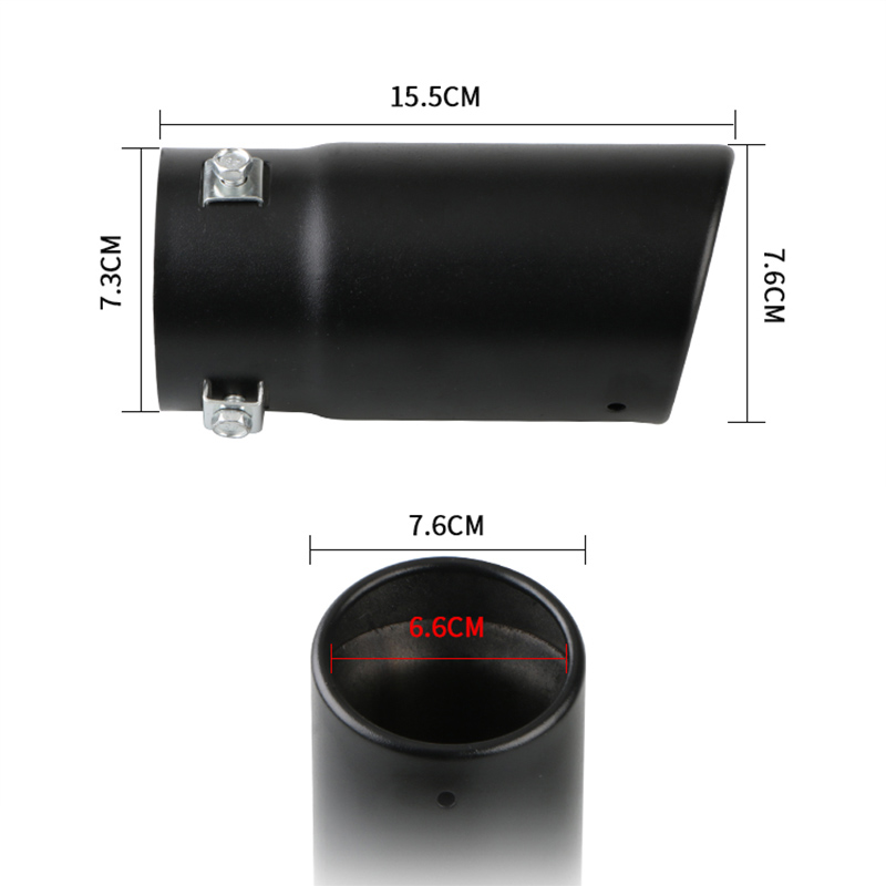 Auto Exterieur Onderdelen Universele Auto 70mm inlaat 76mm outlet Auto Uitlaat Staart Uitlaat Tip Zilver Zwart Uitlaat tips Leidingen: Lavendel