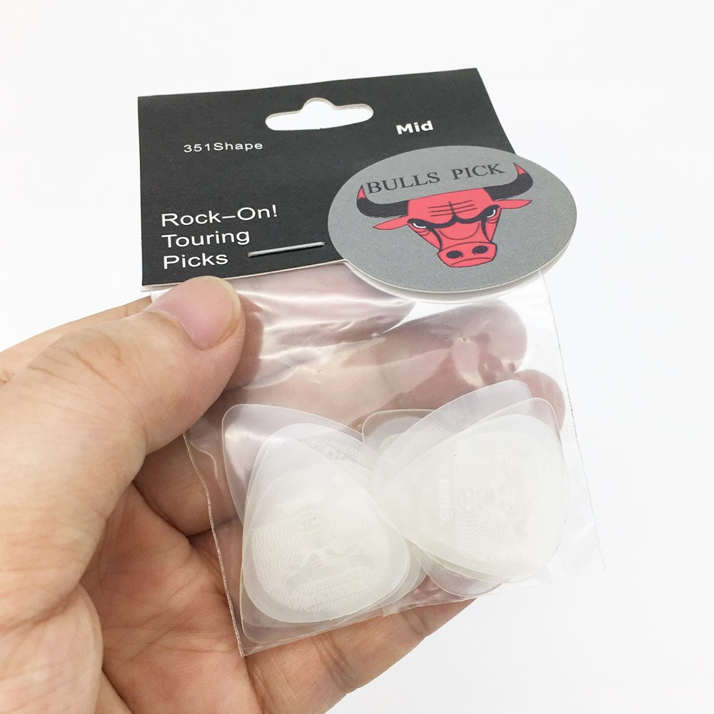 12pcs Bull Head 0.6mm 0.73mm Guitar Pick Super Durable Nylon Non-slip Mediator Acoustic Electric Guitarra Strings Strum
