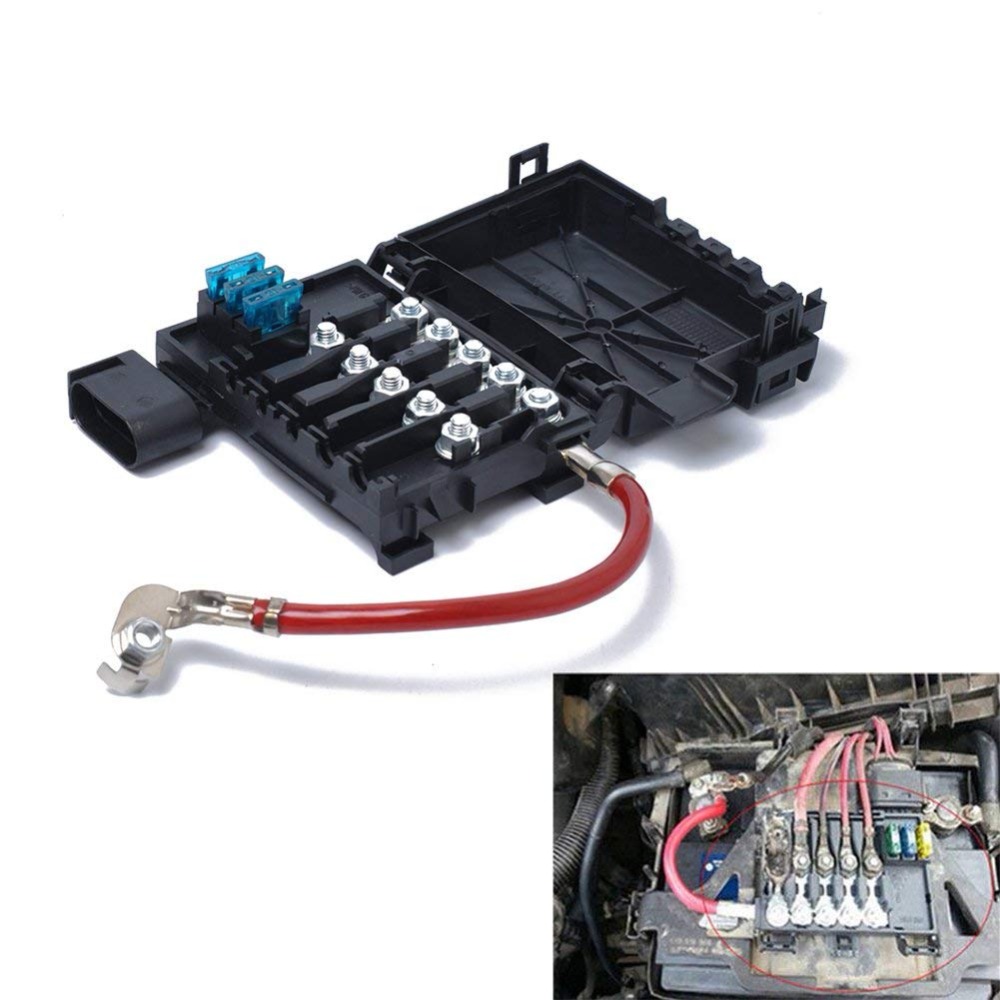 Bil sikringsskap batteri terminal tilbehør for volkswagen bora golf  mk4 98-05 auto tilbehør batteri sikring boks bil styling