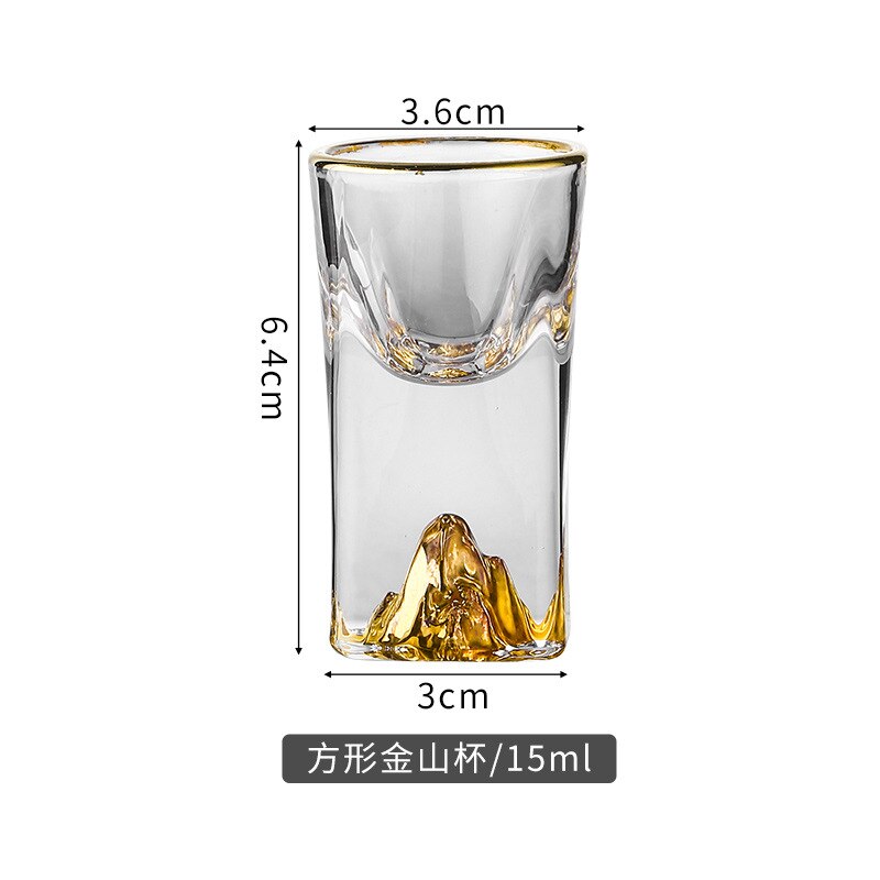 6pcs/lot Tibetan Gold Cup Shot Glass High-grade Crystal Glass Cup Gold Foil Cup Spirit Small Glass.: B