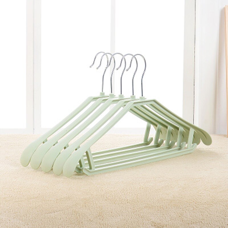 MICCK 5pcs/lot Plastic Portable Clothes Hanger Indoor Clothes Airer No Slip Hangers For Skirts Panty Socks Underwear Rack Stand: Green