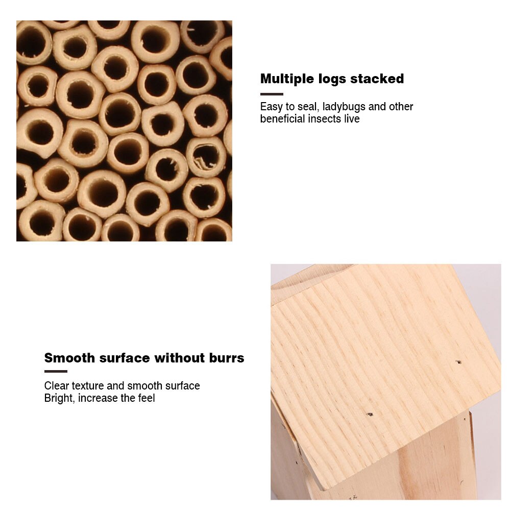 Maison d&#39;insecte en bois, nid naturel, nid d&#39;insecte pour jardin extérieur, cour, papillon d&#39;abeille