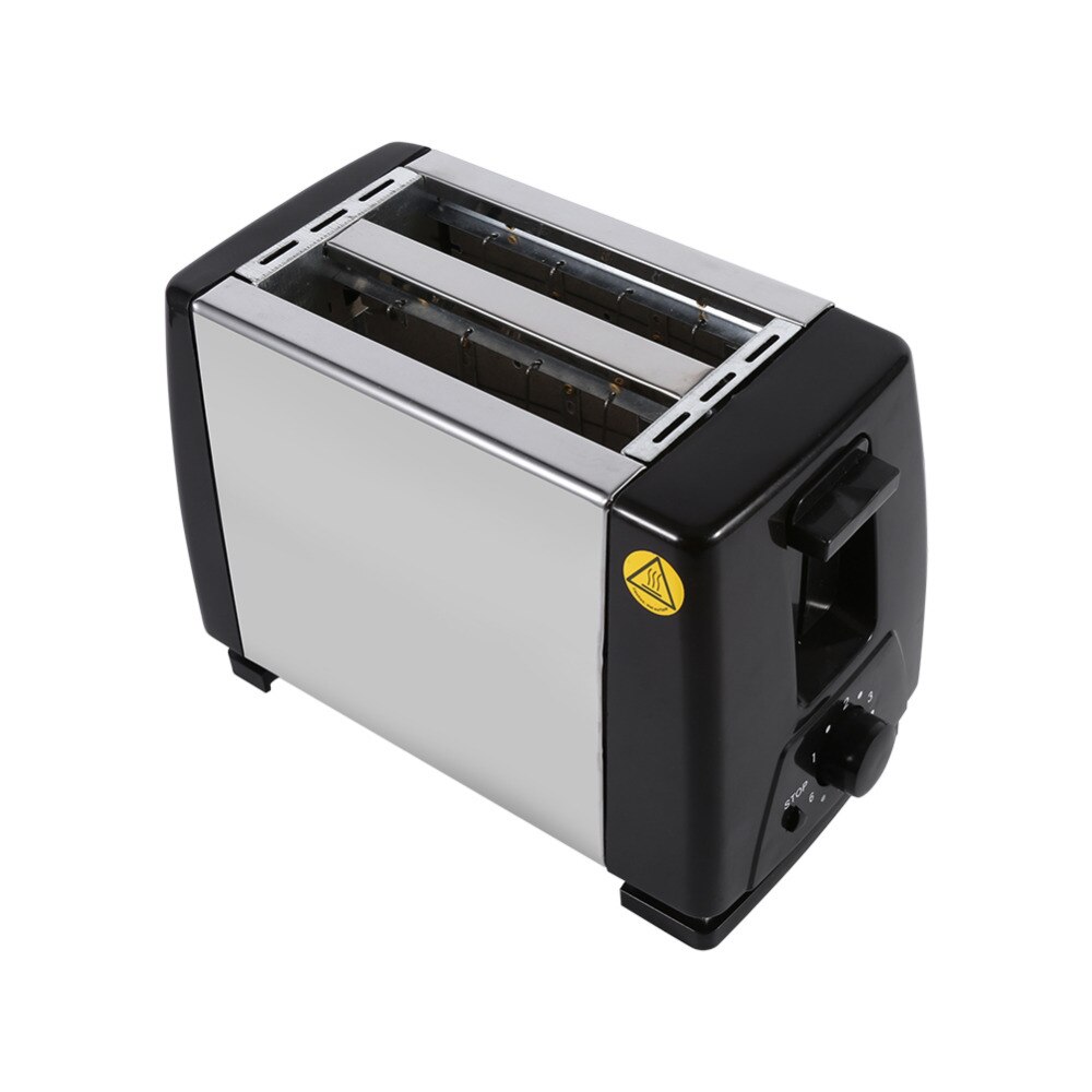 1 pc frukost brödrost 2- skivor brödrost rostfritt stål maskin 750w elektrisk brödrost för frukost bröd bakning